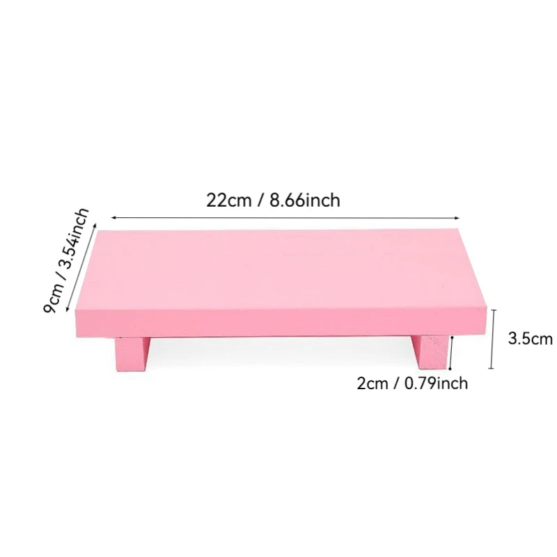 Retro Wooden Bathroom Tray Vanity Hands Soap Scented Candle Storage Holder Kitchen Seasoning Tray Home Decoration for Lr Bth Etc