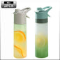 1-4PCS Large Capacity Spray Water Bottle with Straw Gradient Frosted Portable Outdoor Sports Travel Mist Sprayer Reusable Cup