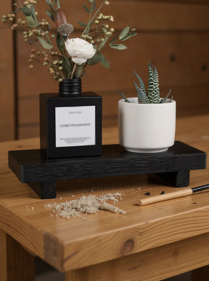 Retro Wooden Bathroom Tray Vanity Hands Soap Scented Candle Storage Holder Kitchen Seasoning Tray Home Decoration for Lr Bth Etc