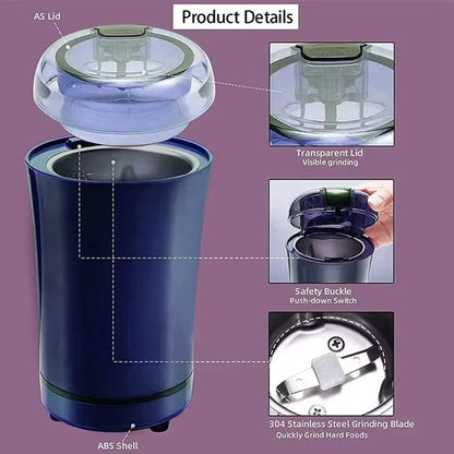 Electric Kitchen Cereal Chopper 8 Blade Coffee Grinder Portable Baby Food Maker Washable Blender Coffee Bean Grinder New Gift