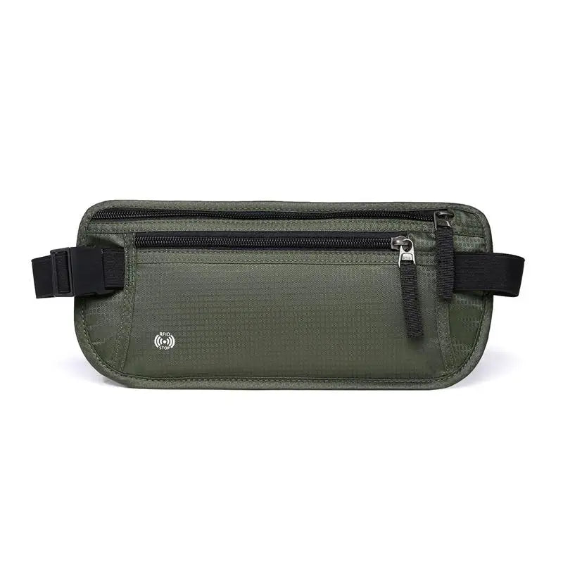 RFID Blocking Waterproof Sport Travel Phone Money Belt Bag Fanny Packs Men Women Hidden Wallet Passport Holder Bag Big Capacity
