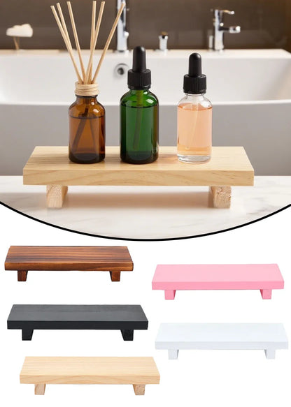 Retro Wooden Bathroom Tray Vanity Hands Soap Scented Candle Storage Holder Kitchen Seasoning Tray Home Decoration for Lr Bth Etc