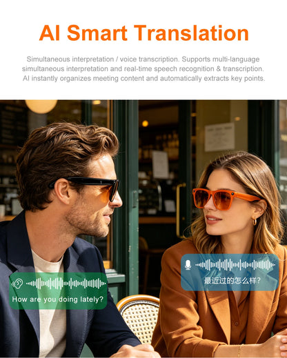 Xiaomi Smart AI Glasses 800W HD 8K Shooting Camera Photo Video Voice Call Translation Waterproof Bluetooth AI Motorcycle Glasses