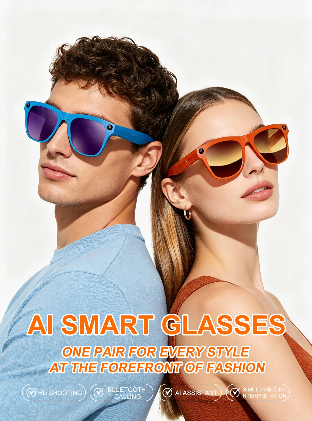 Xiaomi Smart AI Glasses 800W HD 8K Shooting Camera Photo Video Voice Call Translation Waterproof Bluetooth AI Motorcycle Glasses