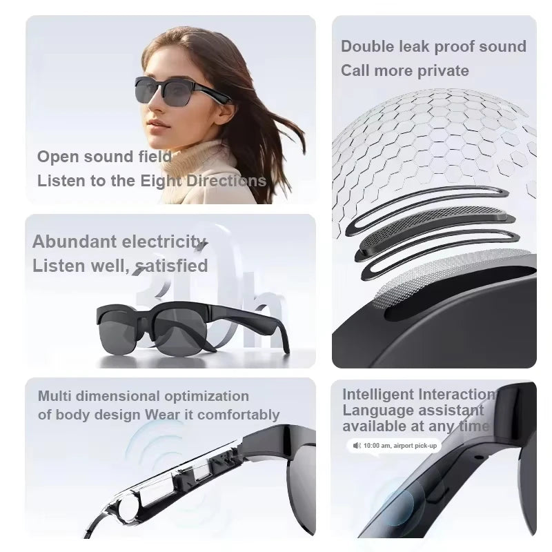 Lenovo 8K AI Smart Glasses Hands-Free Calling  AI Translation AI Chat Logging Music Playback Women Men 2027 New Smart Sunglasses