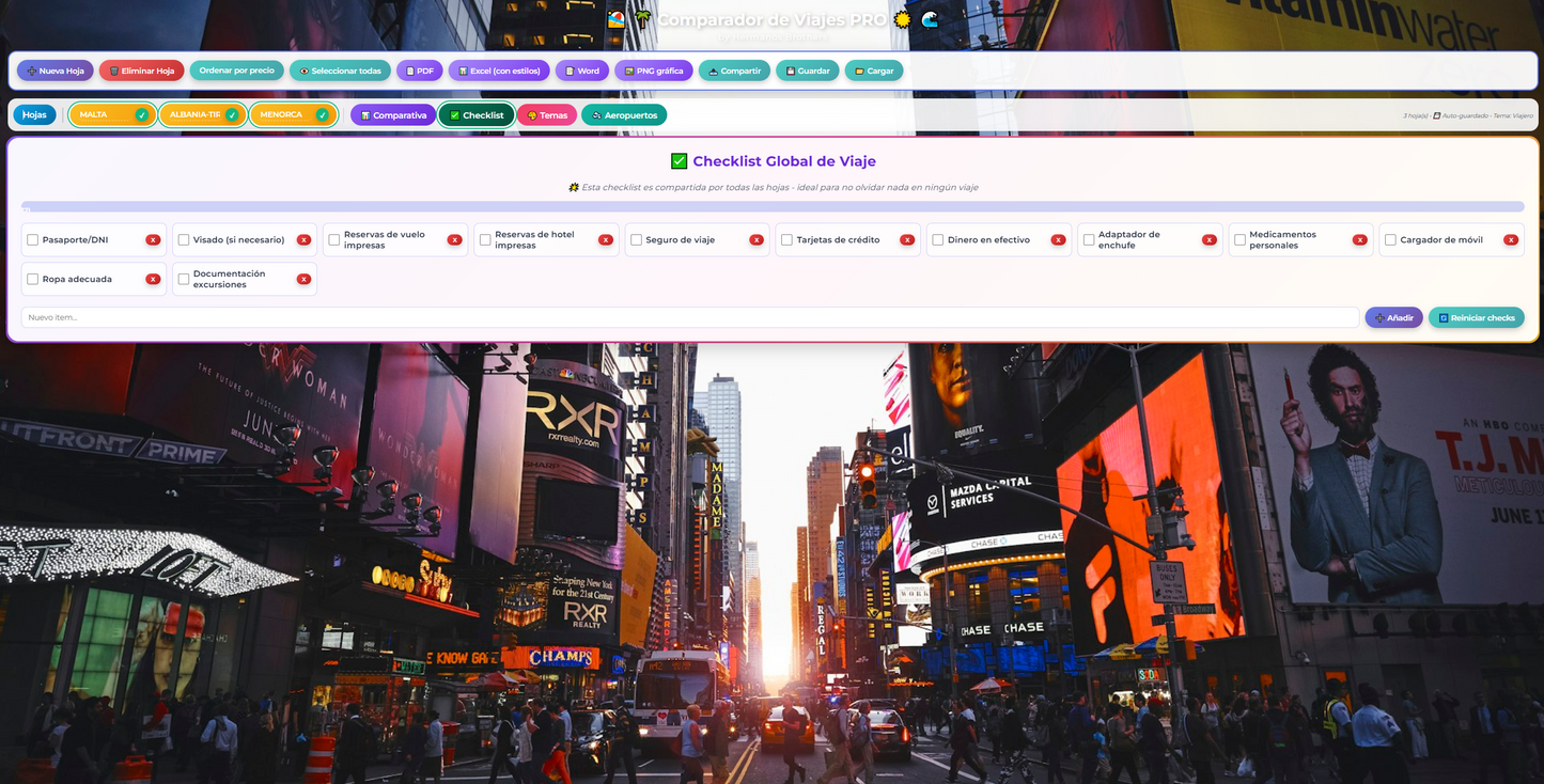 Aplicación para Pc Comparador de Viajes PRO