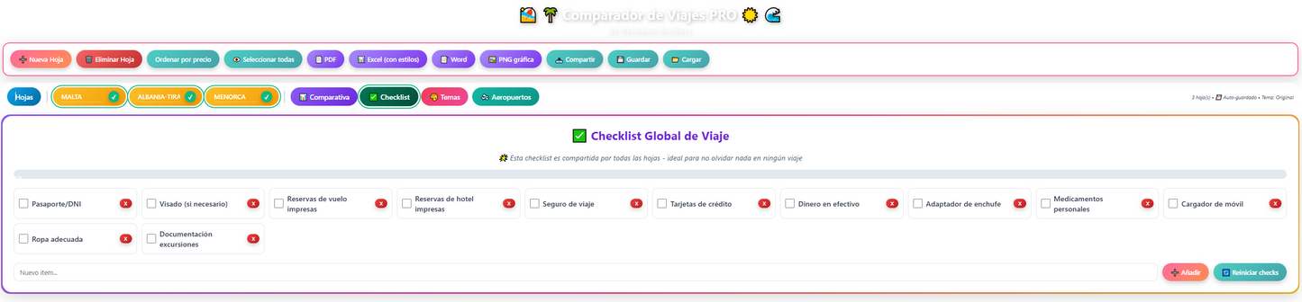 Aplicación para Pc Comparador de Viajes PRO