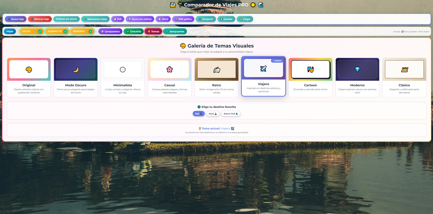 Aplicación para Pc Comparador de Viajes PRO