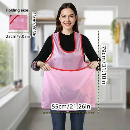 Clothes Drying Apron, Woman Laundry Apron with Bag Portable Laundry Drying Apron Waterproof Lightweight Drying Apron