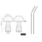 Mushroom Cocktail Glass Cup with Straw for Drinks Beer Creative Clear Wine Glasses Coffee Cups Drinkware Bar Tool